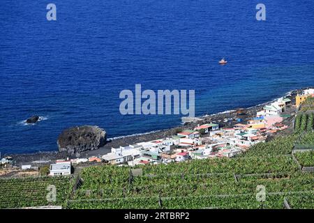 Bombilla du Mirador sur Puerto Naos, côte ouest, la Palma, îles Canaries, Espagne Banque D'Images