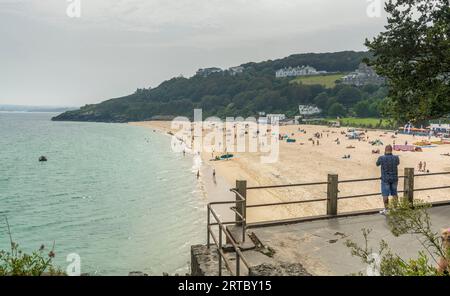 Une vue de la plage de Porthminster à St Ives dans le nord de Cornwall, Royaume-Uni. Prise le 7 septembre 2023. Banque D'Images