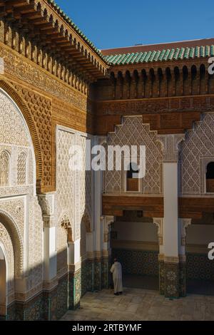 Afrique du Nord. Maroc. Marrakech. Madrasa Ben Youssef. La madrassah la plus grande et la plus importante du Maroc Banque D'Images