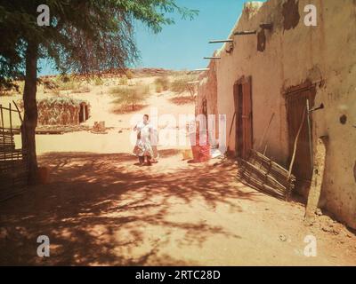 Mauritanie, région d'Adrar, oasis de Mhaireth, maison d'hôtes locale Banque D'Images