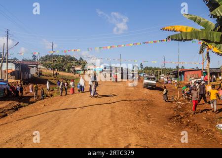 DORZE, ETHIOPIE - 30 JANVIER 2020 : vue du village de Dorze, Ethiopie Banque D'Images