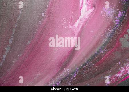 Peinture acrylique fluide abstraite. Fond abstrait rouge marbré. Banque D'Images