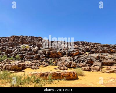 Mauritanie, région d'Adrar, oasis de Mhaireth, paysage Banque D'Images