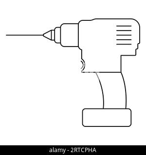 Icône de ligne de perceuse électrique. Illustration vectorielle Illustration de Vecteur