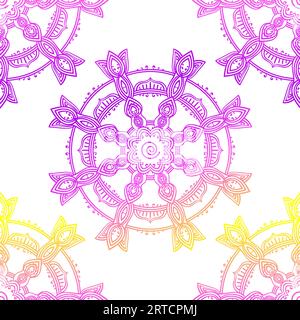 Fond vectoriel sans couture fait de mandala gradient arc-en-ciel Illustration de Vecteur