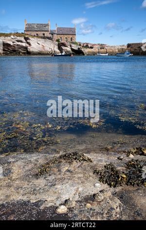 Vue sur un port désert, East Lothian, Écosse, Royaume-Uni Banque D'Images