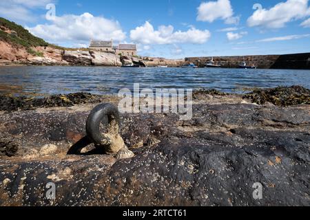 Vue sur un port désert, East Lothian, Écosse, Royaume-Uni Banque D'Images