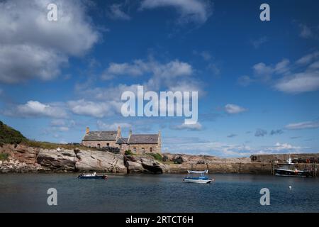 Vue sur un port désert, East Lothian, Écosse, Royaume-Uni Banque D'Images