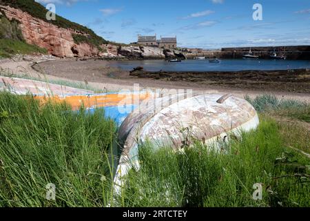 Vue sur un port désert, East Lothian, Écosse, Royaume-Uni Banque D'Images