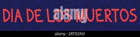 Jour des morts, bannière Dia de Los Muertos. Illustration vectorielle plate Illustration de Vecteur
