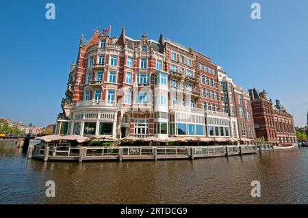 Hôtel de l'Europe, un hébergement cinq étoiles près de la rivière Amstel, Amsterdam, pays-Bas Banque D'Images