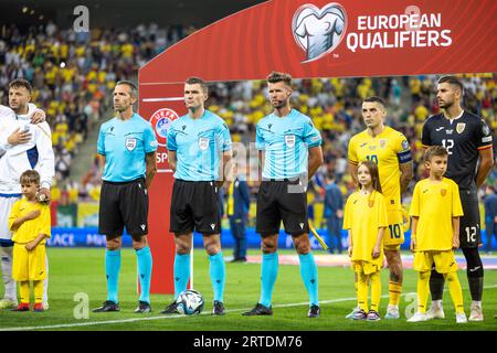 Bucarest, Roumanie. 12 septembre 2023. Arbitre Willy Delajod lors de l'UEFA Euro 2024, qualifications européennes, match de football du Groupe I entre la Roumanie et le Kosovo le 12 septembre 2023 à l'Arena Nationala de Bucarest, Roumanie - photo Mihnea Tatu/DPPI crédit : DPPI Media/Alamy Live News Banque D'Images