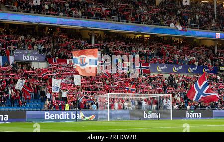 Oslo, Norvège. 12 septembre 2023. Oslo, Norvège, le 12 septembre 2023 : vue générale à l'intérieur du stade avant le match de qualification de l'UEFA EURO 2024 entre la Norvège et la Géorgie au stade Ullevaal d'Oslo, Norvège. (Ane Frosaker/SPP) crédit : SPP Sport Press photo. /Alamy Live News Banque D'Images