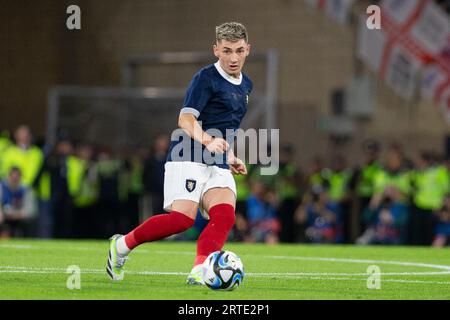 Glasgow, Royaume-Uni. 12 septembre 2023. Billy Gilmour d'Écosse lors du match de football entre l'Écosse et l'Angleterre à Hampden Park à Glasgow, Écosse ((6257)/SPP) crédit : SPP Sport Press photo. /Alamy Live News Banque D'Images