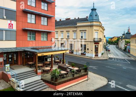 Centre-ville de Tapolca, dans le Balaton Uplands, Hongrie Banque D'Images
