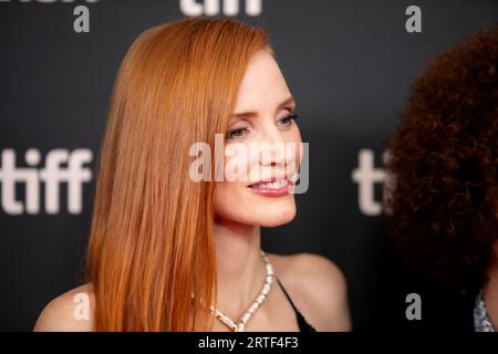 Toronto, Canada. 12 septembre 2023. Jessica Chastain assiste à la première de « Memory » au Festival international du film de Toronto 2023 au Royal Alexandra Theatre le 12 septembre 2023 à Toronto, en Ontario. Photo : PICJER/imageSPACE/Sipa USA crédit : SIPA USA/Alamy Live News Banque D'Images