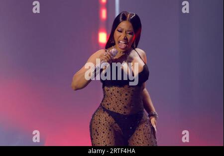 Newark, United a déclaré. 12 septembre 2023. Nicki Minaj se produit lors des MTV Video Music Awards 'VMA' 2023 au Prudential Center de Newark, New Jersey, le mardi 12 septembre 2023. Photo de John Angelillo/UPI crédit : UPI/Alamy Live News Banque D'Images