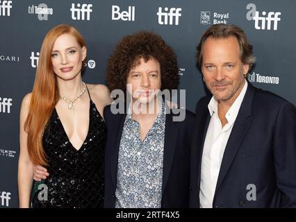 Toronto, Canada. 12 septembre 2023. Jessica Chastain, Michel Franco et Peter Sarsgaard assistent à la première mémoire au Festival international du film de Toronto 2023 au Royal Alexandra Theatre, le 12 septembre 2023 à Toronto, en Ontario. Photo : PICJER/imageSPACE crédit : Imagespace/Alamy Live News Banque D'Images