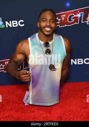 Pasadena, États-Unis. 12 septembre 2023. Zion Clark dans les coulisses de la saison 18 Live Show Red Carpet de « America's Got Talent » le 12 septembre 2023, à l'Hôtel Dena à Pasadena, CA. © Lisa OConnor/AFF-USA.com crédit : AFF/Alamy Live News Banque D'Images