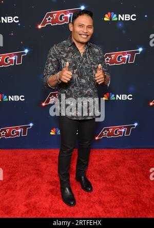 Pasadena, États-Unis. 12 septembre 2023. Roland Abante dans les coulisses de la saison 18 Live Show Red Carpet de « America's Got Talent » le 12 septembre 2023, à l'Hôtel Dena à Pasadena, CA. © Lisa OConnor/AFF-USA.com crédit : AFF/Alamy Live News Banque D'Images
