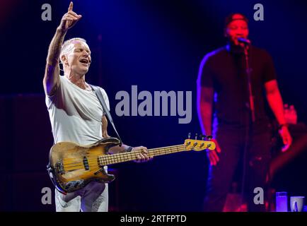 Miami (États-Unis d ' Amérique). 12 septembre 2023. HOLLYWOOD, FL- SEP 12 : Sting se produit au Hard Rock Live at Seminole Hard Rock Hotel & Casino Hollywood le 12 septembre 2023 à Hollywood, en Floride. (Photo Alberto E. Tamargo/Sipa USA) crédit : SIPA USA/Alamy Live News Banque D'Images