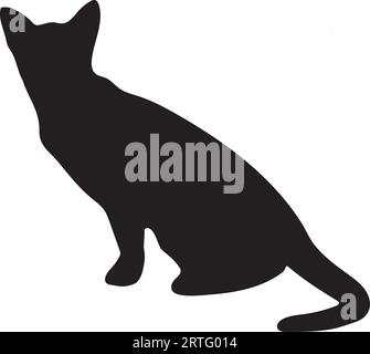 Silhouette ou vecteur de chat assis Illustration de Vecteur
