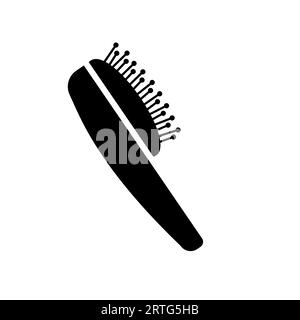 Peigne de beauté, coiffeur, mode, femmes de salon dans l'illustration de logo vecteur peigne. Forme géométrique abstraite simple et créative, typograp minimaliste Illustration de Vecteur