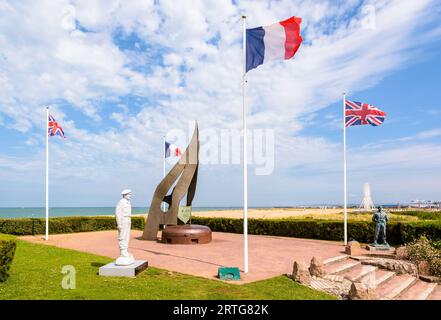 Mémorial de guerre aux commandos de la France libre et de Kieffer, nommé d'après Philippe Kieffer qui dirigea 177 commandos français lors du débarquement en Normandie. Banque D'Images