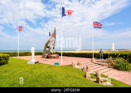 Mémorial de guerre aux commandos de la France libre et de Kieffer, nommé d'après Philippe Kieffer qui dirigea 177 commandos français lors du débarquement en Normandie. Banque D'Images