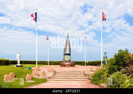 Mémorial de guerre aux commandos de la France libre et de Kieffer, nommé d'après Philippe Kieffer qui dirigea 177 commandos français lors du débarquement en Normandie. Banque D'Images