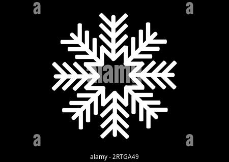 Pictogramme de neige blanche sur fond noir Banque D'Images