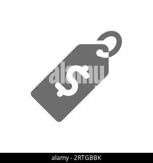 Icône vectorielle d'étiquette de prix dollar. Symbole d'étiquette d'achat. Illustration de Vecteur