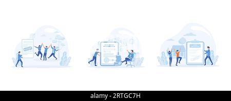 Concept d'approbation de prêt, prêt hypothécaire ou formulaire de crédit avec timbre approuvé, décision positive et conclusion de transaction d'argent rentable. Hypothèque, dette ou o Illustration de Vecteur