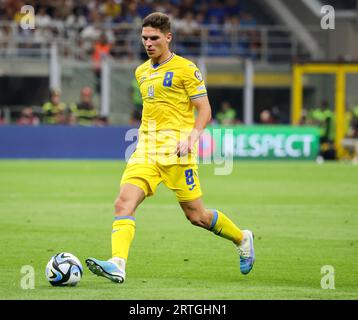 12 septembre 2023 : Milan 09/12/2023, lors du match de football valable pour la qualification pour les Championnats d'Europe 2024, entre les équipes nationales d'Italie et d'Ukraine au stade San Siro de Milan.en photo : Georgiy Sudakov (crédit image : © Fabio Sasso/ZUMA Press Wire) USAGE ÉDITORIAL UNIQUEMENT! Non destiné à UN USAGE commercial ! Banque D'Images