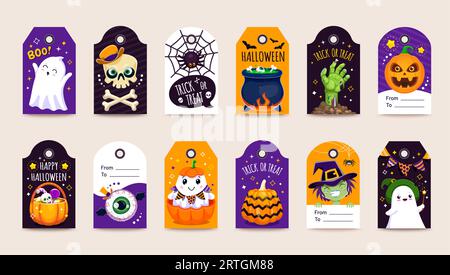 Étiquettes Cadeaux Halloween En Papier Numérique, étiquette Cadeau