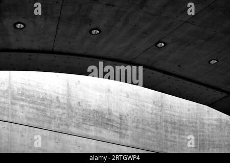 Détails en noir et blanc du musée MAXXI, Rome, Italie Banque D'Images