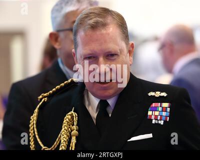 Londres, Royaume-Uni, 12 septembre 2023. Vice-amiral Martin Connell CBE, second Sea Lord au DSEI Londres 2023 Banque D'Images