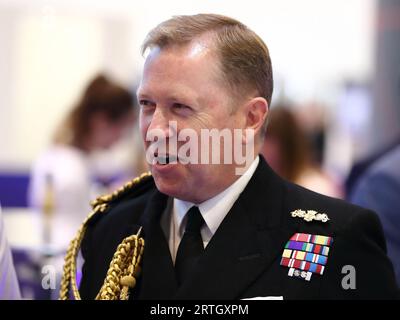 Londres, Royaume-Uni, 12 septembre 2023. Vice-amiral Martin Connell CBE, second Sea Lord au DSEI Londres 2023 Banque D'Images