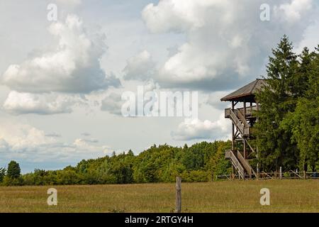Tour d'observation à la montagne Dylewska Gora près de Wysoka Wies en Pologne Banque D'Images