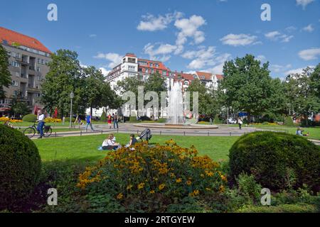 Viktoria-Luise-Platz, Fontäne, Brunnen, Schöneberg, Berlin, Banque D'Images