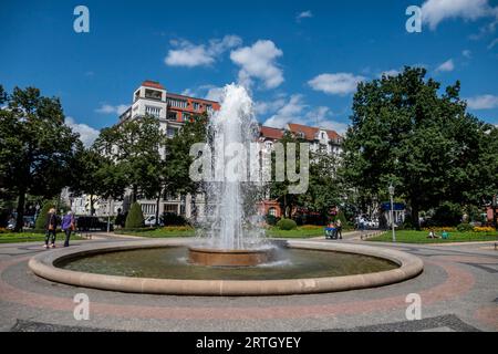 Viktoria-Luise-Platz, Fontäne, Brunnen, Schöneberg, Berlin, Banque D'Images