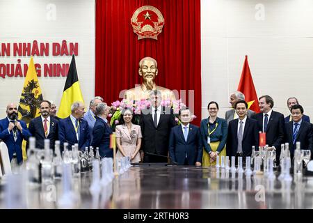 Haiphong, Vietnam. 13 septembre 2023. Le ministre flamand Jan jambon photographié lors d'une mission commerciale du gouvernement flamand au Vietnam, mercredi 13 septembre 2023. BELGA PHOTO DIRK WAEM crédit : Belga News Agency/Alamy Live News Banque D'Images