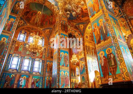 L'église de la Résurrection du Christ (église du Sauveur sur le sang versé) est la plus belle église orthodoxe de Saint-Pétersbourg. Intérieur, de Banque D'Images