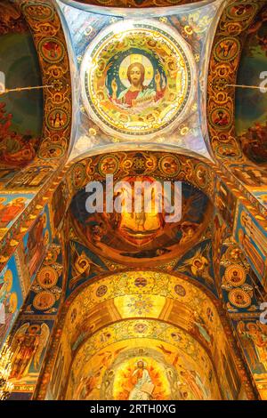 L'église de la Résurrection du Christ (église du Sauveur sur le sang versé) est la plus belle église orthodoxe de Saint-Pétersbourg. Intérieur, de Banque D'Images