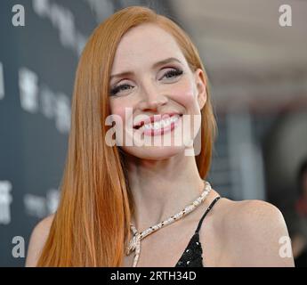 Toronto, Canada. 12 septembre 2023. Jessica Chastain arrive pour la première de « Memory » au Royal Alexandra Theatre lors du Festival international du film de Toronto à Toronto, Canada, le mardi 12 septembre 2023. Photo de Chris Chew/UPI crédit : UPI/Alamy Live News Banque D'Images