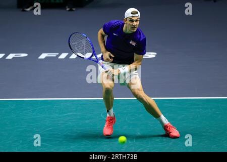 Manchester, Royaume-Uni. 13 septembre 2023. Jack Draper (GBR) en action lors du match de coupe Davis Grande-Bretagne vs Australie à Manchester AO Arena, Manchester, Royaume-Uni, le 13 septembre 2023 (photo de Conor Molloy/News Images) à Manchester, Royaume-Uni le 9/13/2023. (Photo de Conor Molloy/News Images/Sipa USA) crédit : SIPA USA/Alamy Live News Banque D'Images