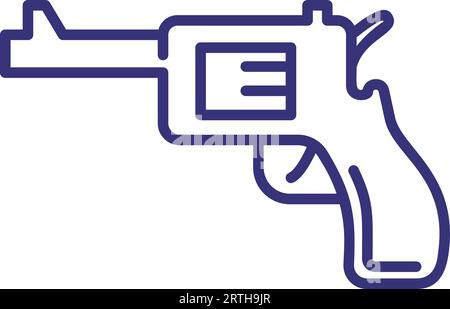 Icône de ligne de revolver Illustration de Vecteur