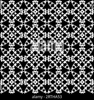 Motif sans couture avec des motifs ethniques en noir et blanc Banque D'Images