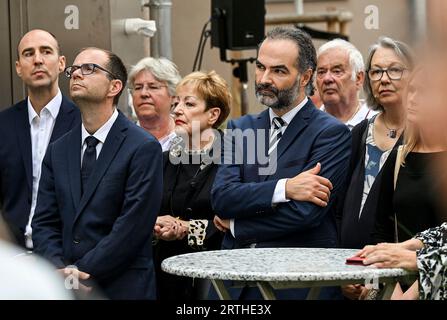 Hanau, Deutschland. 13 septembre 2023. 13 septembre 2023, xpsx, local Hanau ouverture de la Maison de la Jeunesse, de gauche à droite crédit : dpa/Alamy Live News Banque D'Images