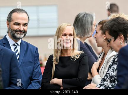 Hanau, Deutschland. 13 septembre 2023. 13 septembre 2023, xpsx, local Hanau ouverture de la Maison de la Jeunesse, de gauche à droite crédit : dpa/Alamy Live News Banque D'Images